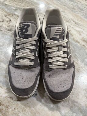 New Balance Men's Grey Suede and Light Grey Athletic Sneakers